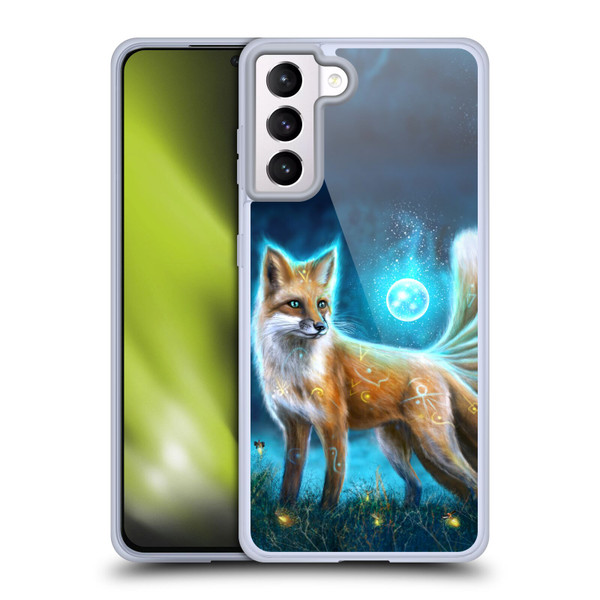 Anthony Christou Fantasy Art Magic Fox In Moonlight Soft Gel Case for Samsung Galaxy S21+ 5G