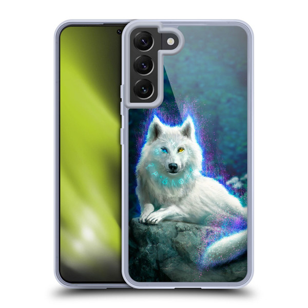 Anthony Christou Fantasy Art White Wolf Soft Gel Case for Samsung Galaxy S22+ 5G