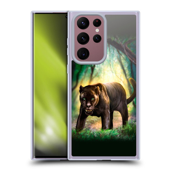 Anthony Christou Fantasy Art Black Panther Soft Gel Case for Samsung Galaxy S22 Ultra 5G