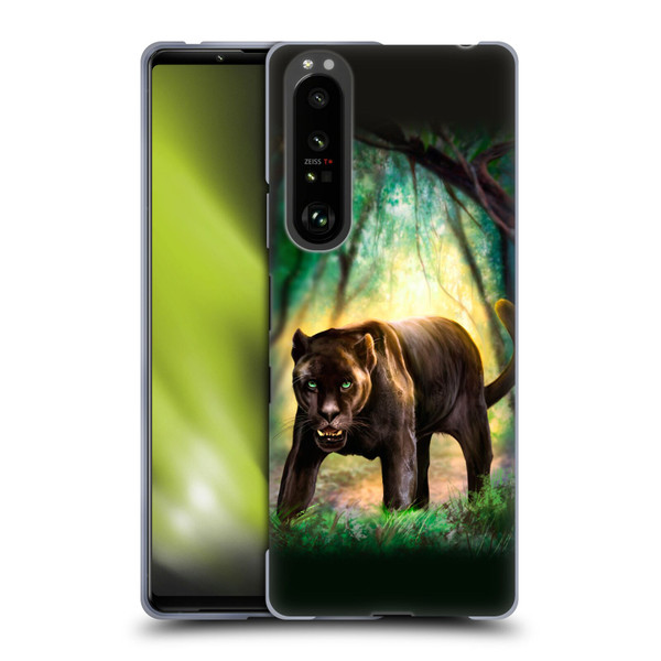 Anthony Christou Fantasy Art Black Panther Soft Gel Case for Sony Xperia 1 III