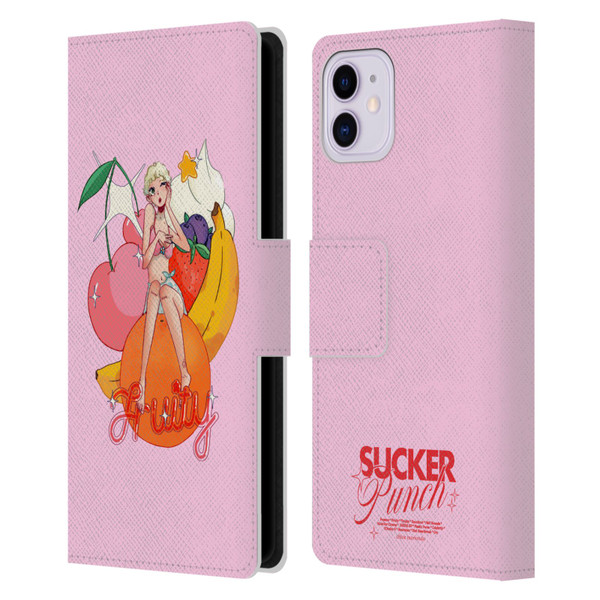 Chloe Moriondo Graphics Fruity Leather Book Wallet Case Cover For Apple iPhone 11