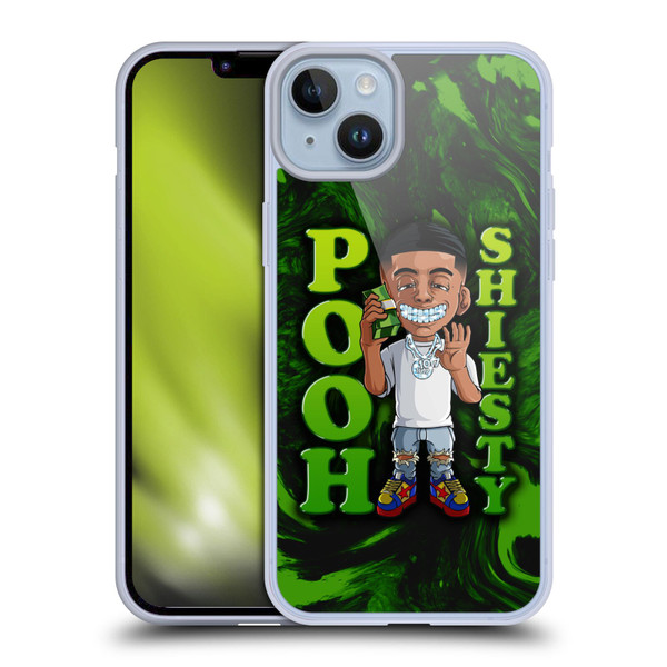 Pooh Shiesty Graphics Green Soft Gel Case for Apple iPhone 14 Plus