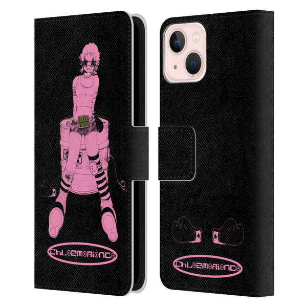 Chloe Moriondo Graphics Pink Leather Book Wallet Case Cover For Apple iPhone 13