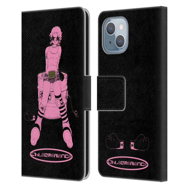 Chloe Moriondo Graphics Pink Leather Book Wallet Case Cover For Apple iPhone 14