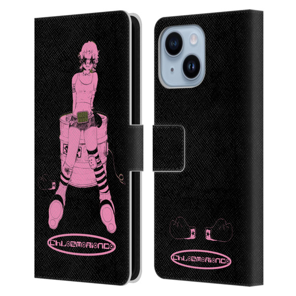 Chloe Moriondo Graphics Pink Leather Book Wallet Case Cover For Apple iPhone 14 Plus