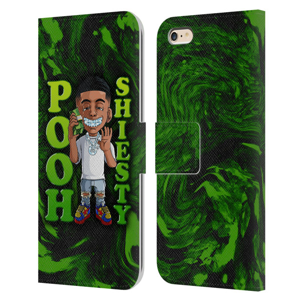 Pooh Shiesty Graphics Green Leather Book Wallet Case Cover For Apple iPhone 6 Plus / iPhone 6s Plus