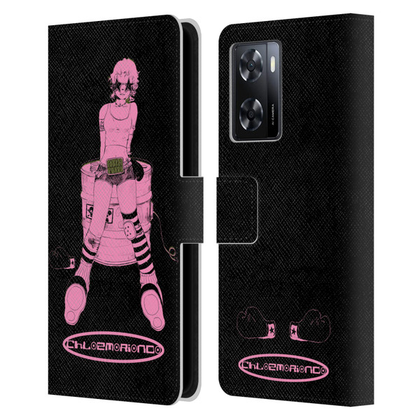 Chloe Moriondo Graphics Pink Leather Book Wallet Case Cover For OPPO A57s