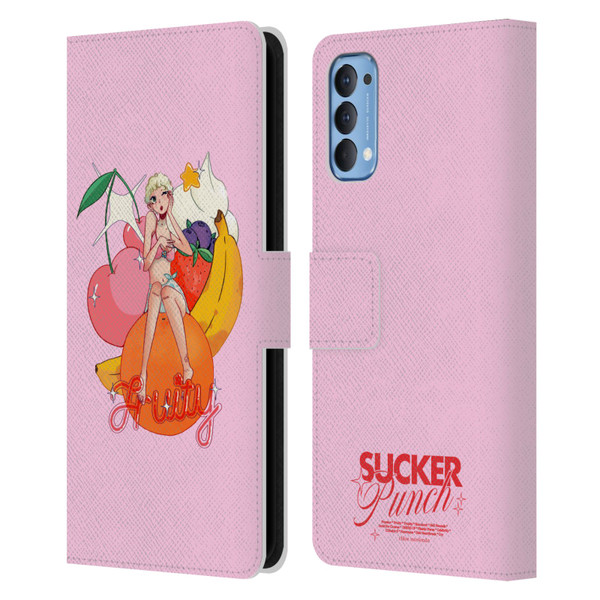 Chloe Moriondo Graphics Fruity Leather Book Wallet Case Cover For OPPO Reno 4 5G