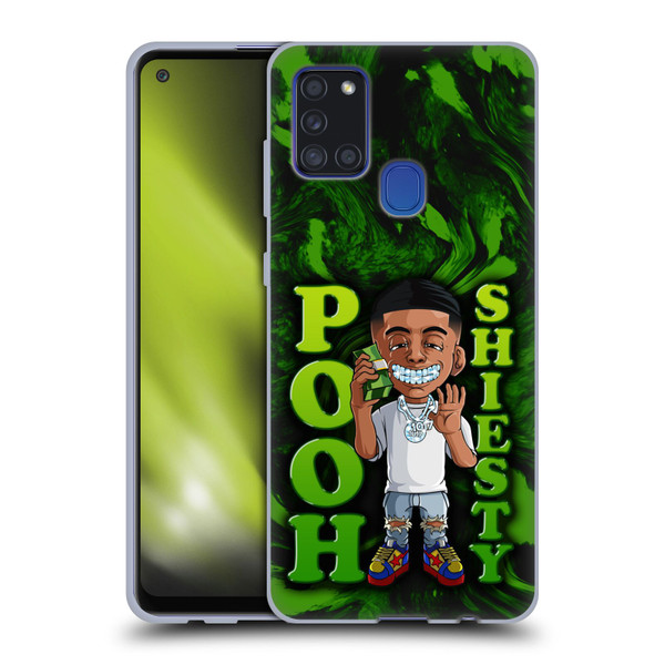 Pooh Shiesty Graphics Green Soft Gel Case for Samsung Galaxy A21s (2020)