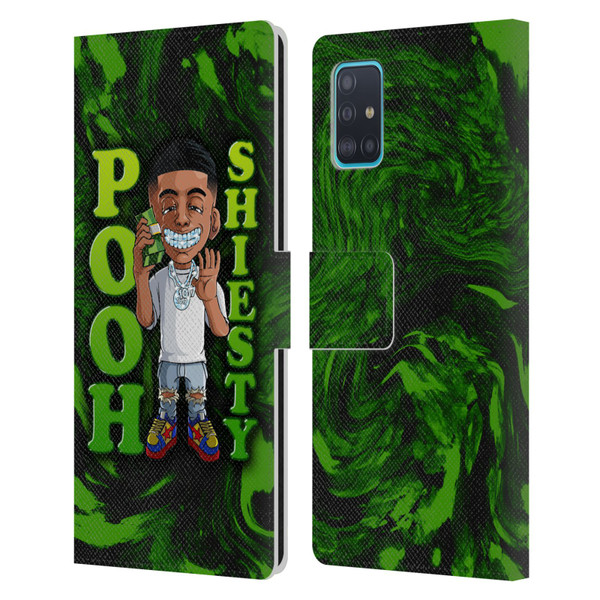 Pooh Shiesty Graphics Green Leather Book Wallet Case Cover For Samsung Galaxy A51 (2019)