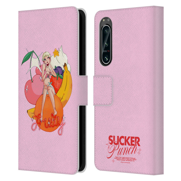 Chloe Moriondo Graphics Fruity Leather Book Wallet Case Cover For Sony Xperia 5 IV