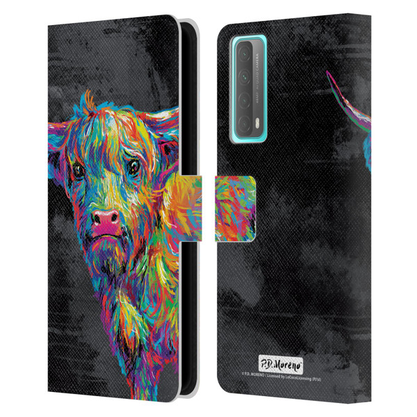 P.D. Moreno Animals II Reuben The Highland Cow Leather Book Wallet Case Cover For Huawei P Smart (2021)