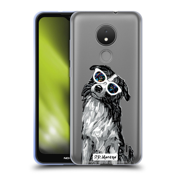 P.D. Moreno Black And White Dogs Border Collie Soft Gel Case for Nokia C21