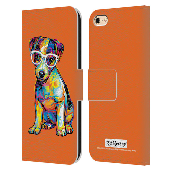 P.D. Moreno Dogs Jack Russell Leather Book Wallet Case Cover For Apple iPhone 6 / iPhone 6s