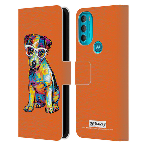 P.D. Moreno Dogs Jack Russell Leather Book Wallet Case Cover For Motorola Moto G71 5G