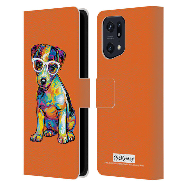 P.D. Moreno Dogs Jack Russell Leather Book Wallet Case Cover For OPPO Find X5