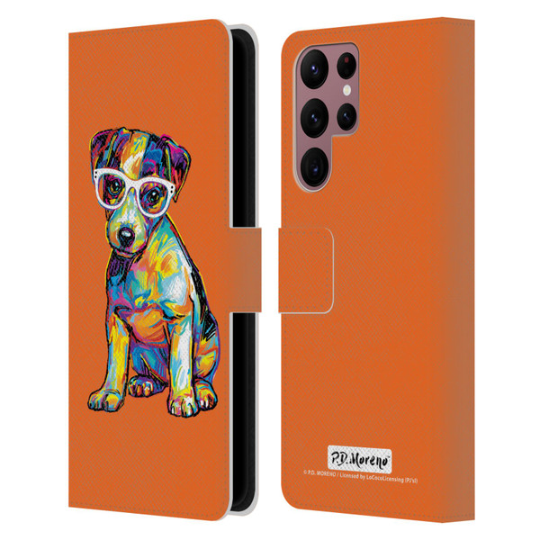 P.D. Moreno Dogs Jack Russell Leather Book Wallet Case Cover For Samsung Galaxy S22 Ultra 5G