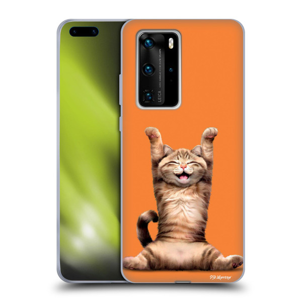 P.D. Moreno Furry Fun Artwork Happy Cat Soft Gel Case for Huawei P40 Pro / P40 Pro Plus 5G