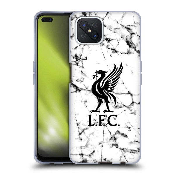 Liverpool Football Club Marble Black Liver Bird Soft Gel Case for OPPO Reno4 Z 5G