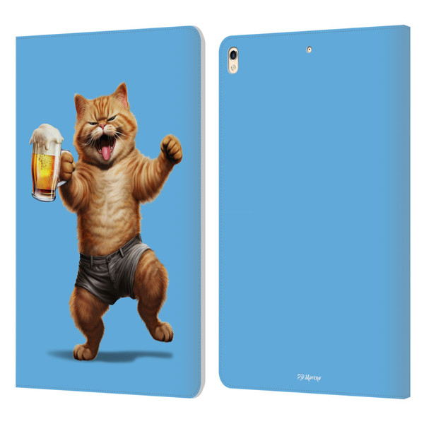 P.D. Moreno Furry Fun Artwork Cat Beer Leather Book Wallet Case Cover For Apple iPad Pro 10.5 (2017)