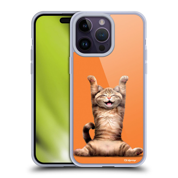 P.D. Moreno Furry Fun Artwork Happy Cat Soft Gel Case for Apple iPhone 14 Pro Max