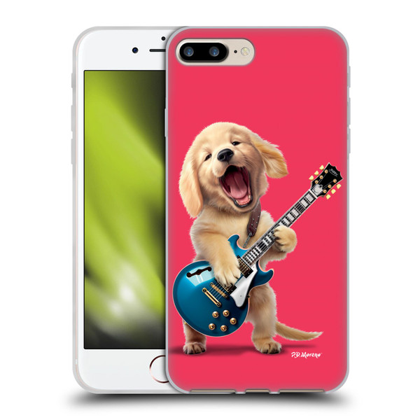 P.D. Moreno Furry Fun Artwork Golden Retriever Playing Guitar Soft Gel Case for Apple iPhone 7 Plus / iPhone 8 Plus