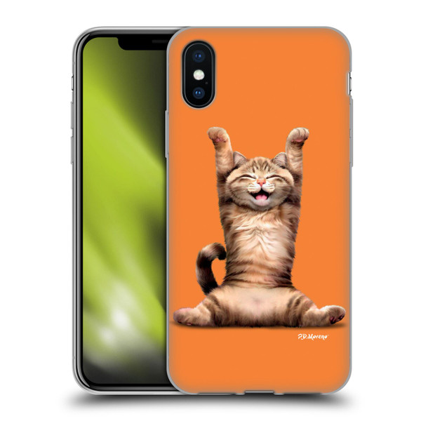 P.D. Moreno Furry Fun Artwork Happy Cat Soft Gel Case for Apple iPhone X / iPhone XS