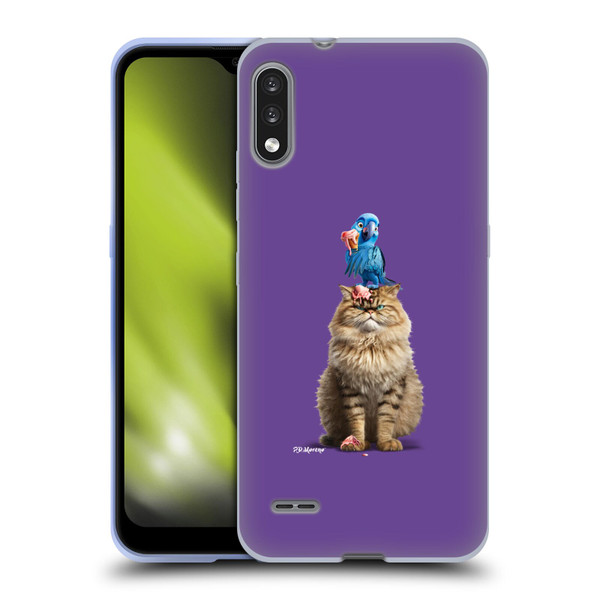 P.D. Moreno Furry Fun Artwork Cat And Parrot Soft Gel Case for LG K22