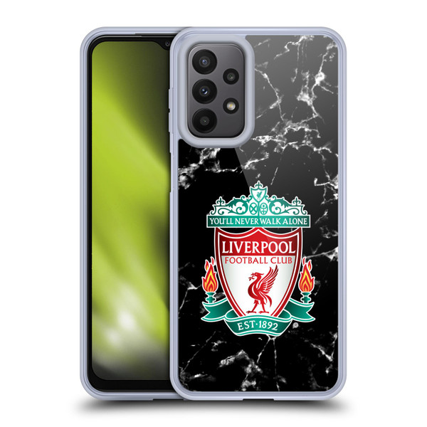 Liverpool Football Club Marble Black Crest Soft Gel Case for Samsung Galaxy A23 / 5G (2022)