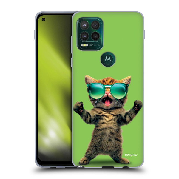 P.D. Moreno Furry Fun Artwork Cat Sunglasses Soft Gel Case for Motorola Moto G Stylus 5G 2021