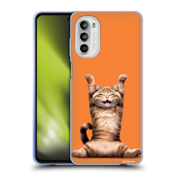 P.D. Moreno Furry Fun Artwork Happy Cat Soft Gel Case for Motorola Moto G52