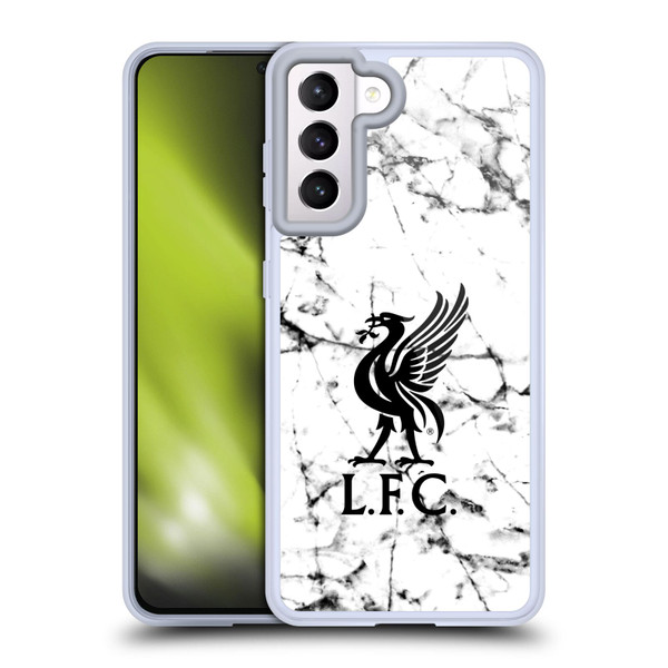 Liverpool Football Club Marble Black Liver Bird Soft Gel Case for Samsung Galaxy S21 5G