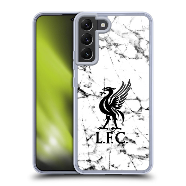 Liverpool Football Club Marble Black Liver Bird Soft Gel Case for Samsung Galaxy S22+ 5G