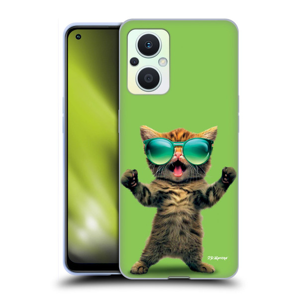 P.D. Moreno Furry Fun Artwork Cat Sunglasses Soft Gel Case for OPPO Reno8 Lite