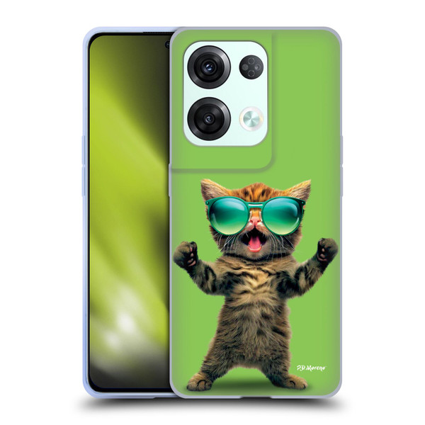 P.D. Moreno Furry Fun Artwork Cat Sunglasses Soft Gel Case for OPPO Reno8 Pro