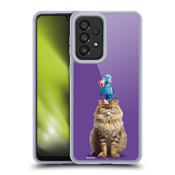 P.D. Moreno Furry Fun Artwork Cat And Parrot Soft Gel Case for Samsung Galaxy A33 5G (2022)