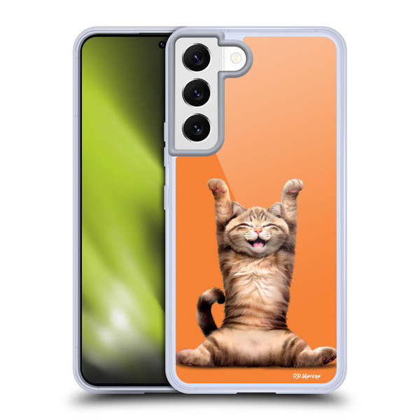 P.D. Moreno Furry Fun Artwork Happy Cat Soft Gel Case for Samsung Galaxy S22 5G