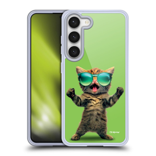 P.D. Moreno Furry Fun Artwork Cat Sunglasses Soft Gel Case for Samsung Galaxy S23 5G