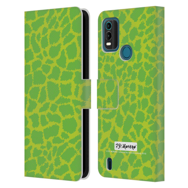 P.D. Moreno Patterns Lime Green Leather Book Wallet Case Cover For Nokia G11 Plus
