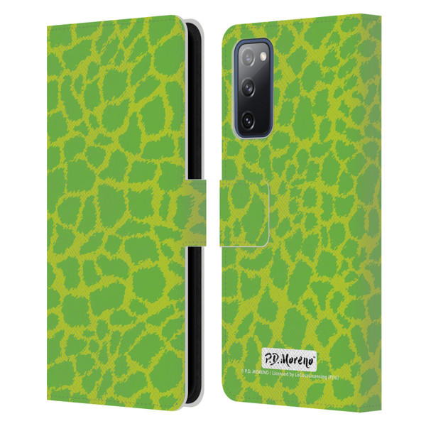 P.D. Moreno Patterns Lime Green Leather Book Wallet Case Cover For Samsung Galaxy S20 FE / 5G