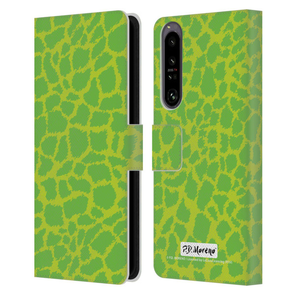P.D. Moreno Patterns Lime Green Leather Book Wallet Case Cover For Sony Xperia 1 IV