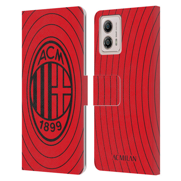 AC Milan Art Red And Black Leather Book Wallet Case Cover For Motorola Moto G53 5G