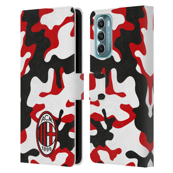 AC Milan Crest Patterns Camouflage Leather Book Wallet Case Cover For Motorola Moto G Stylus 5G (2022)