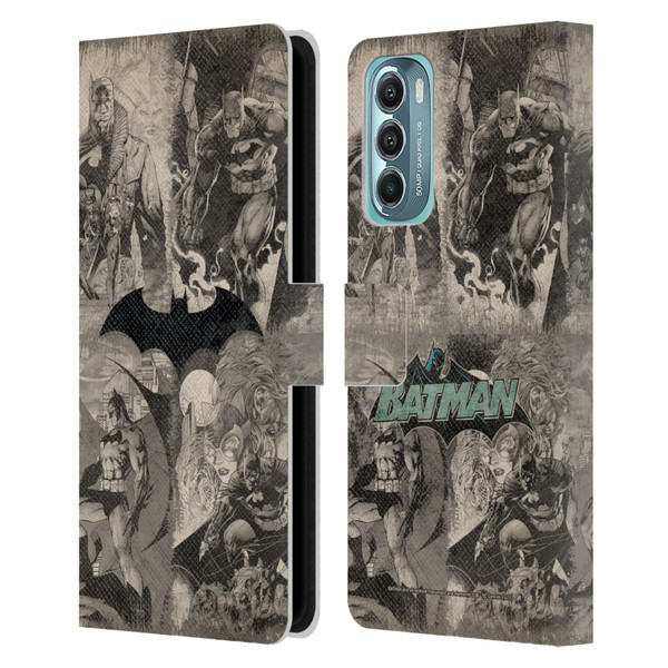 Batman DC Comics Hush Logo Collage Distressed Leather Book Wallet Case Cover For Motorola Moto G Stylus 5G (2022)