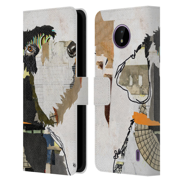 Michel Keck Dogs 2 Schnauzer Leather Book Wallet Case Cover For Nokia C10 / C20