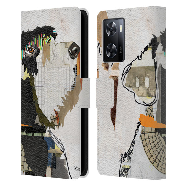 Michel Keck Dogs 2 Schnauzer Leather Book Wallet Case Cover For OPPO A57s