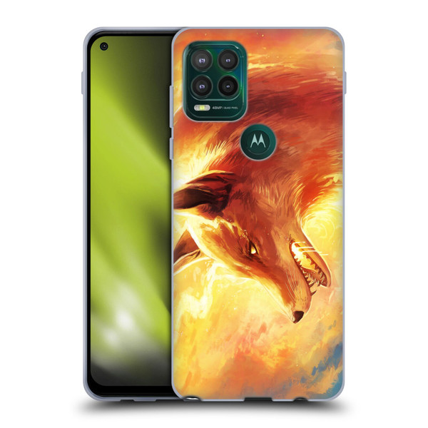 Jonas "JoJoesArt" Jödicke Wildlife Fire Fox Soft Gel Case for Motorola Moto G Stylus 5G 2021