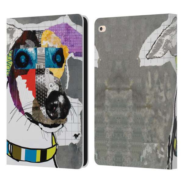 Michel Keck Dogs 3 Greyhound Leather Book Wallet Case Cover For Apple iPad Air 2 (2014)