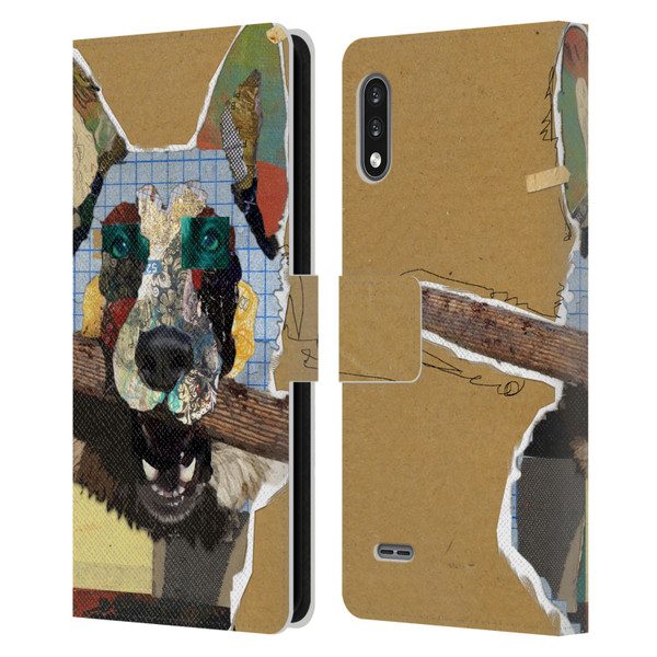 Michel Keck Dogs 3 German Shepherd Leather Book Wallet Case Cover For LG K22