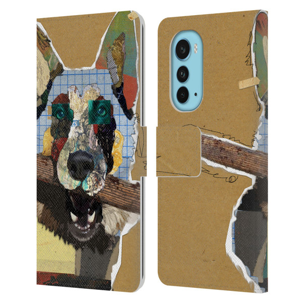 Michel Keck Dogs 3 German Shepherd Leather Book Wallet Case Cover For Motorola Edge (2022)